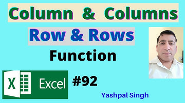 How to use COLUMN, COLUMNS, ROW and ROWS Function in Excel | Hindi |