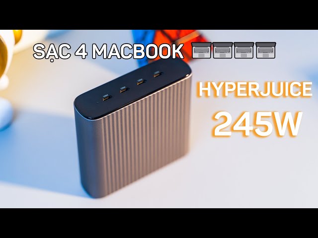 HyperJuice 245W GaN: Nhỏ gọn sạc được 4 Macbook cùng một lúc!