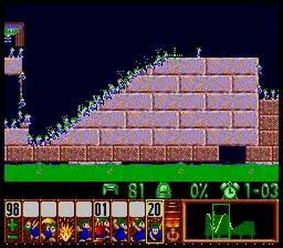 Lemmings - Sunsoft Level 2 Solution