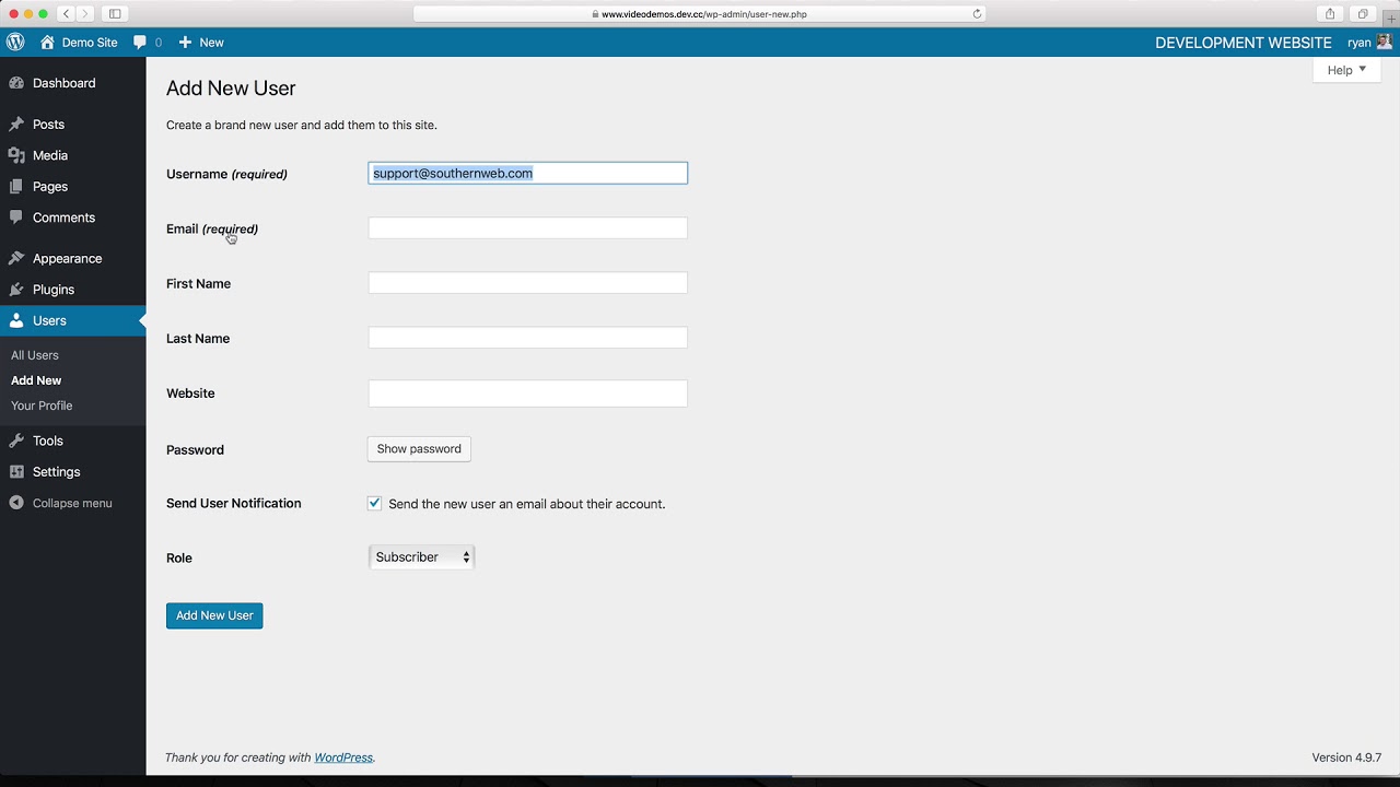 How to Add a User to WordPress - YouTube