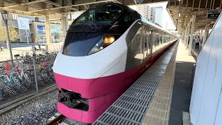 【4K高画質】リバイバル塗装消滅第２弾…【E657系K12編成  KY入場回送（指定保全）】E657系ｶﾂK12編成（赤色）が警笛を鳴らして小山駅16番線を発車！（回8125M）2025.10.28