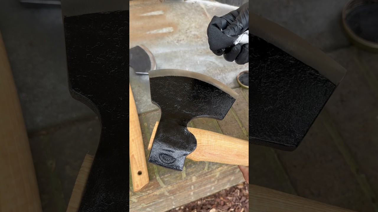 Axe head finish hack! Keep your steel black shorts axe axethrowing 