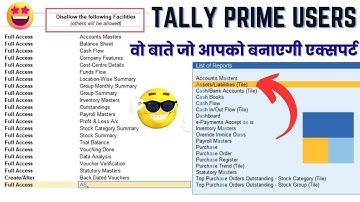 Tally Prime Mein User के लिए Dashboard Access होगा ? |How to Restrict Users from Accessing Dashboard
