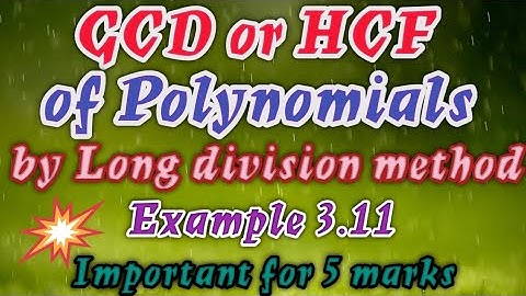 TN 10th Maths|Algebra|GCD or HCF of Polynomials|Example 3.11|in telugu