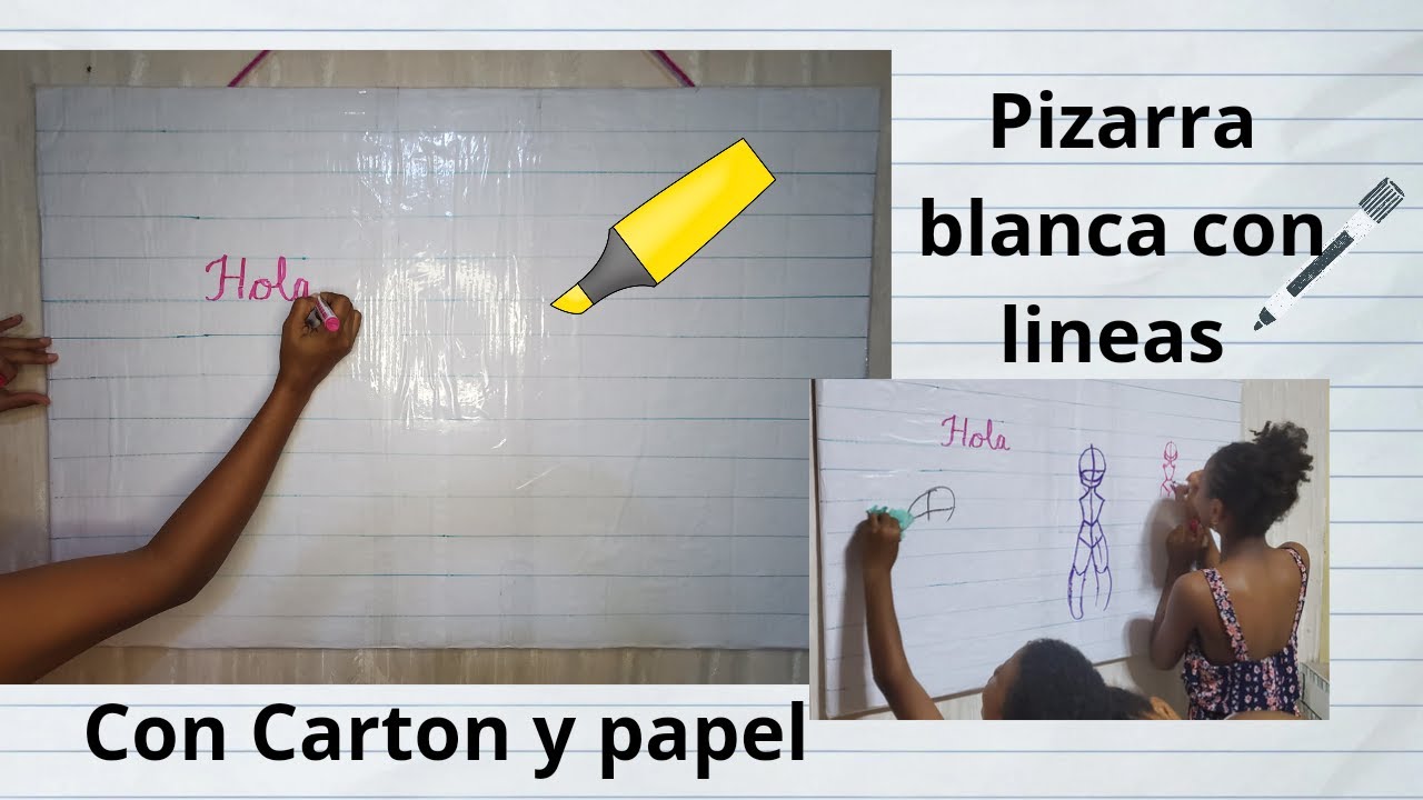 PIZARRA BLANCA con carton y papel