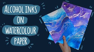 How To Use Alcohol Inks on Watercolor Paper | 2 Paintings | Alcohol Ink Tutorial (Beginner Friendly)