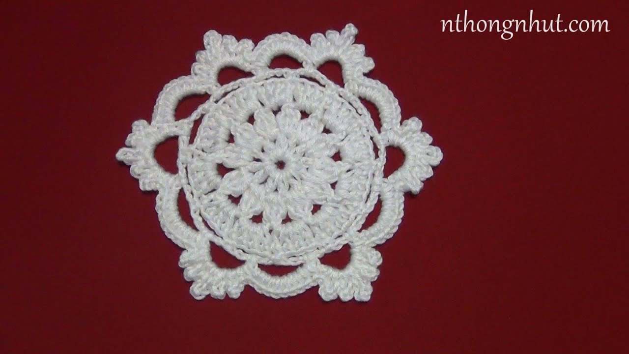 Crochet coaster tutorial (Eng sub) I Móc miếng lót ly hình lục giác đơn giản / Mai Thanh handmade