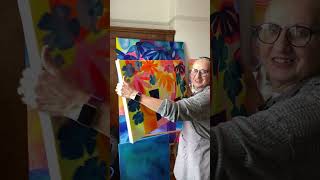 Back in the studio working on my larger canvas