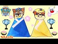 パウ・パトロールのひな祭りびっくり絵！工作してたらトラブル発生！？子供向け知育教育★サンサンキッズTV★