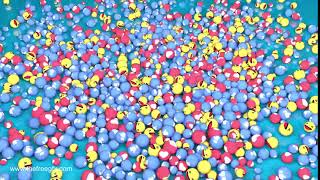facebook emojis falling on to the ground dynamic particles