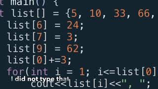 C++ tutorials; lists, for loops, string usage