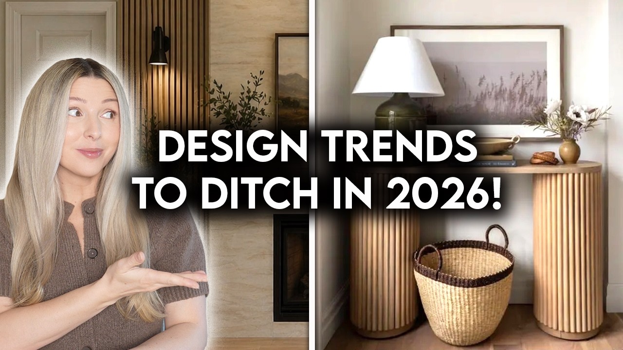 YouTube thumbnail for “10 OUTDATED INTERIOR DESIGN TRENDS 2026 | HOW TO UPDATE YOUR HOME” by Kristen McGowan