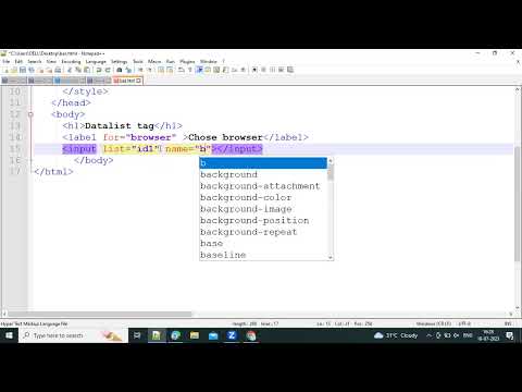 Datalist tag used for created dropdown list in HTML
