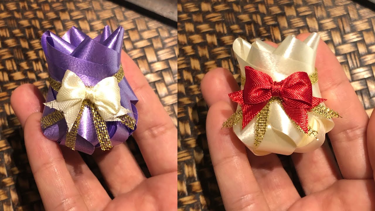 สอนพับเหรียญโปรยทานถุงเศรษฐีนำโชค/ลายอย่างง่าย/ต้นฉบับ/ribbon art ideas