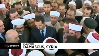 Башар Асад побеседовал с верующими после праздничной молитвы … Башар Асад побеседовал с верующими после праздничной молитвы …