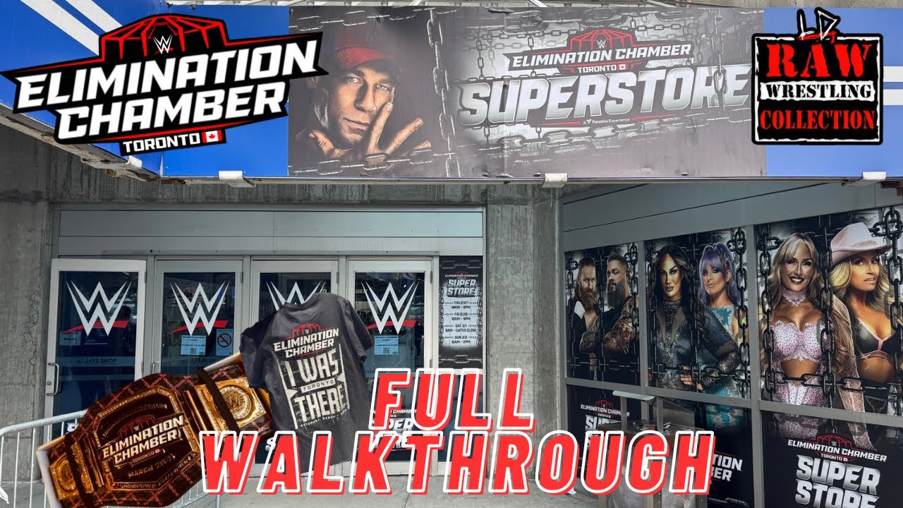 WWE ELIMINATION CHAMBER 2025 TORONTO CANADA FULL STORE WALKTHROUGH John Cena Heel Merch Review 