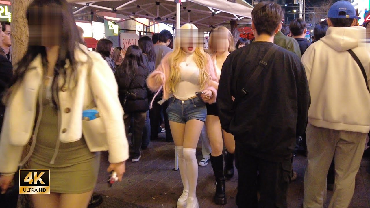 ［Hongdae 4K］Seoul Night Walk!! ~ Атмосфера в Хондэ, кажется, полностью высасывает из меня энергию !!