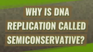 Why is DNA replication called Semiconservative?