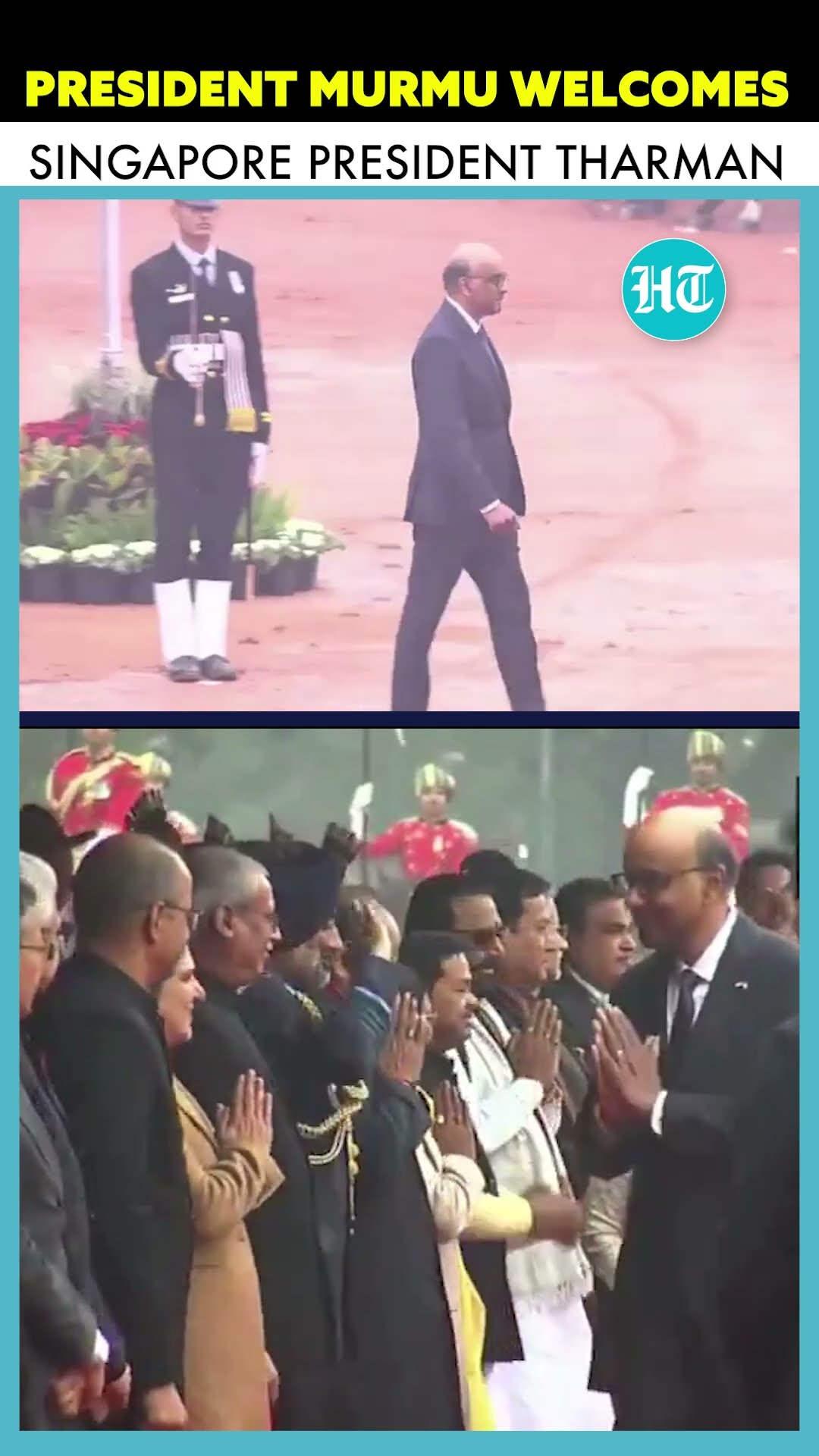 Singapore President Tharman Shanmugaratnam Receives Ceremonial Welcome At Rashtrapati Bhavan