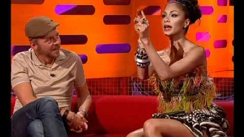 Nicole Scherzinger with Tom Hanks on British TV