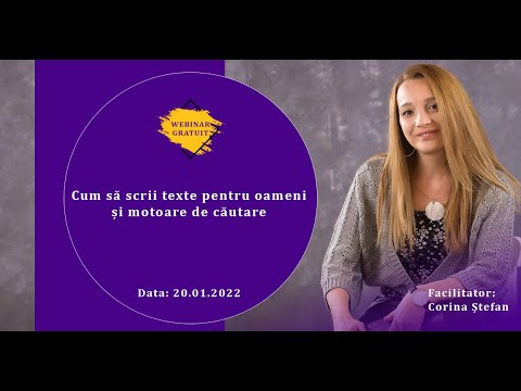 Webinar CCU - Cum să scrii texte pentru oameni și motoare de căutare