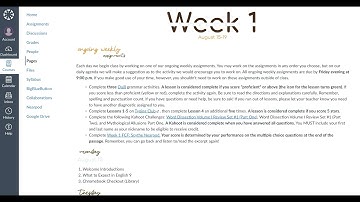 Creating a Canvas LMS Weekly Agenda