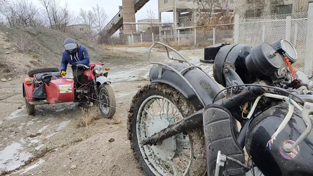 Лебёдка на коляску мотоцикла Днепр мт-16. - YouTube