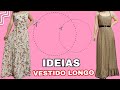 Ideias para VESTIDO LONGO simples e FÁCEIS | diy Como fazer vestido longo com babado e em camadas