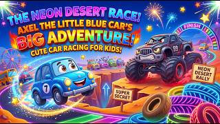The Neon Desert Race! 🌟 Axel the Little Blue Car's Big Adventure screenshot 5