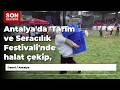 Antalya'da 'Tarım ve Seracılık Festivali'nde halat çekip, domates kasası taşıdılar