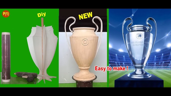 Make champions league cup with aluminum foil & cardboard - paper craft #ucl  #championsleague 