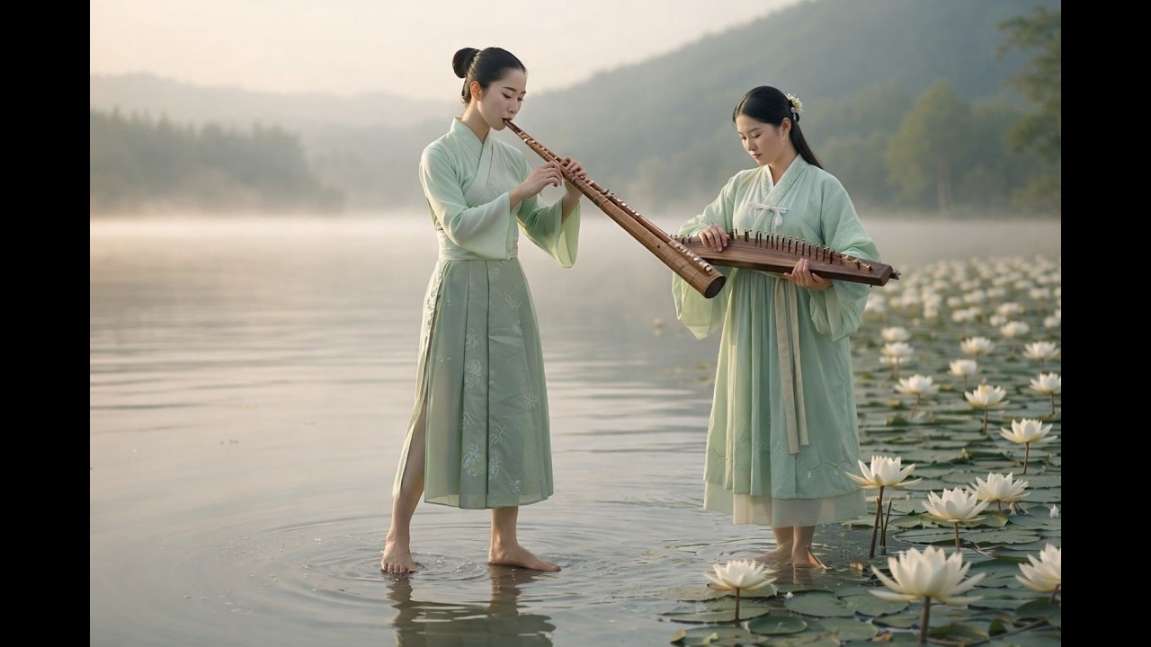 Peaceful Traditional Flute & Guzheng Music by the Lake 🌿 | Deep Relaxation & Meditation Sounds