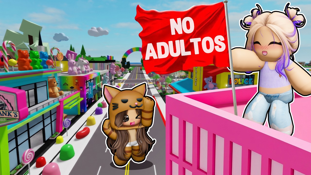 Construimos un BARRIO SOLO PARA NIÑOS en Brookhaven Roblox con Mandarina