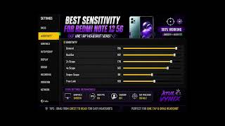 🔥 Best Headshot Sensitivity for POCO X3 &amp; Redmi Note 12 5G | 100% Red Number FF MAX 2025