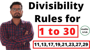 Divisibility Rules for 1 to 30 EXPLAINED