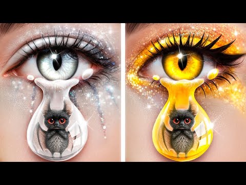 Monochrome Makeover Challenge! From Golden Girl and Silver Girl to Vampire!
