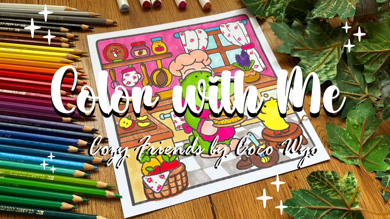 Color With Me #ASMR 🍯✨ | Cozy Post-Thanksgiving Baking with Cute Friends 😍🧁🌟#adultcoloring