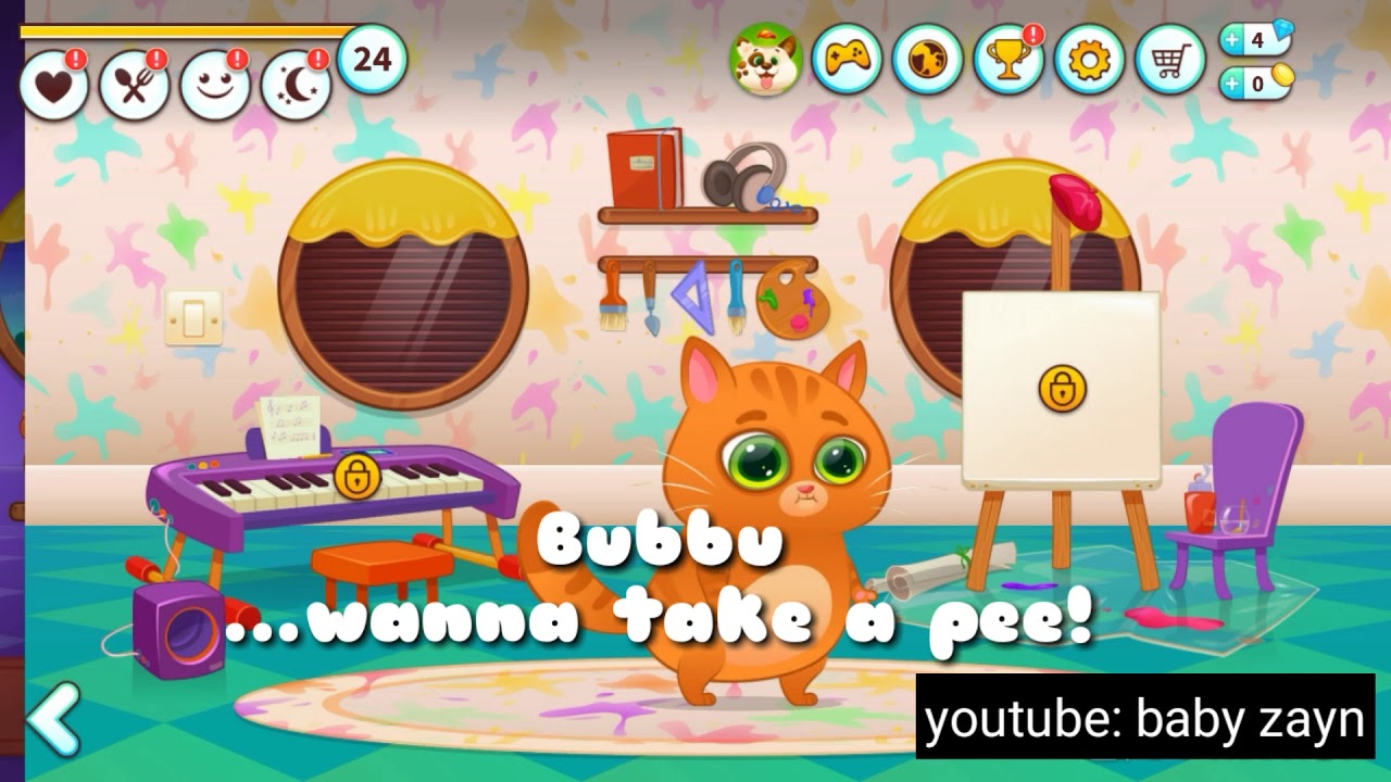 Bubbu: Toilet training with bubbu! Cute cat! Baby games play!