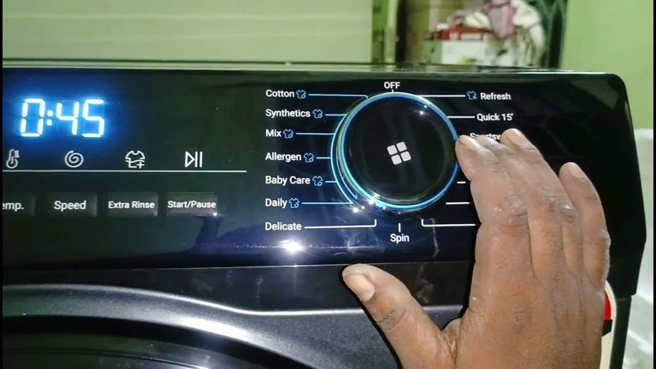 Haier front load washing machine DEMO full installation demo setup review