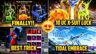 FINALLY π 10 UC X-SUIT | BEST TRICK FOR TIDAL EMBRACE M416 | DAILY SPIN LUCK X-SUIT | NARUTO SPINS