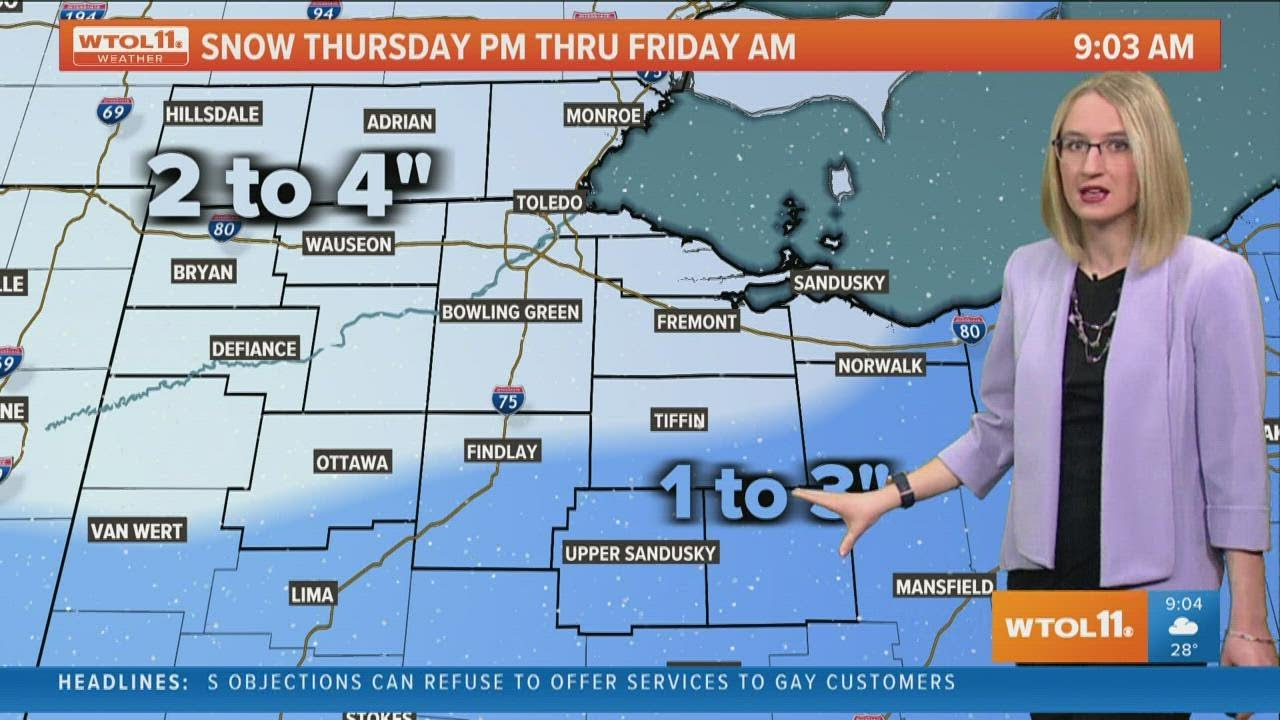 Temperatures falling Wednesday ahead of more snow | WTOL 11 Weather ...