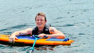 My first time getting up on a wakesurf board