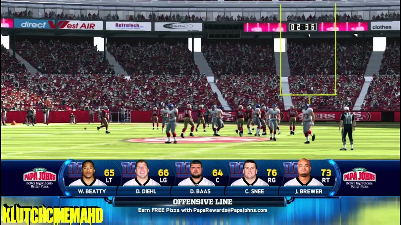 Madden NFL 13 Demo Gameplay Giants vs 49ers with Physics Engine NEW!