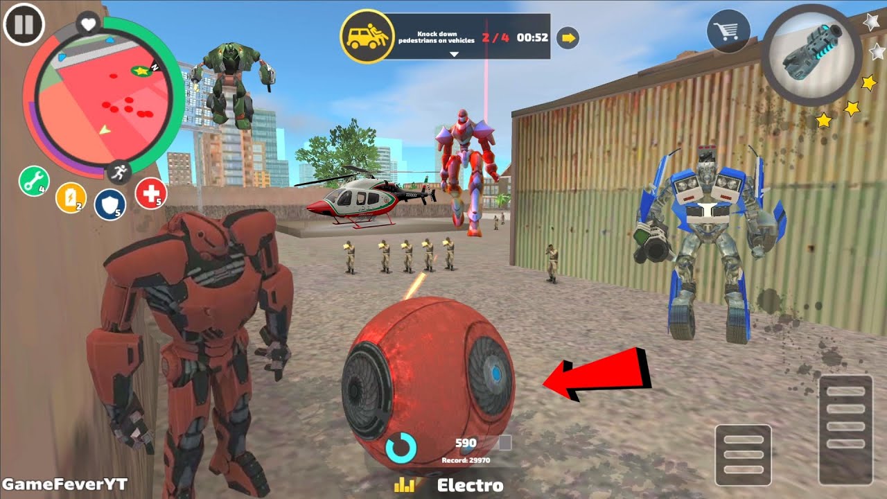 Rope Hero: Vice Town (Transformer Ball Fight Army Base Camps) Ball vs Zombies - Android Gameplay HD