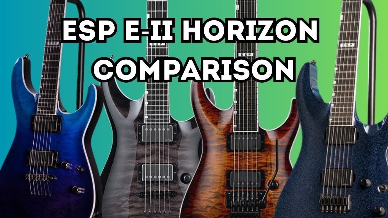 4 ESP E-II Horizon — REAL Comparison! EMG vs Fishman, NT vs Floyd Rose (NO TALKING)