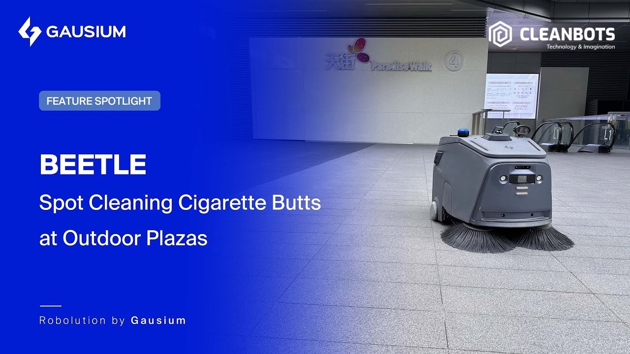 Cleanbots Beetle | Limpeza Pontual de Pontas de Cigarro em Praças ao Ar Livre | Gausium Robotics