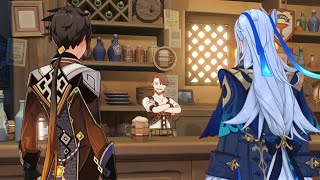 Zhongli and Neuvillette ORDER a drink at Angel's Share