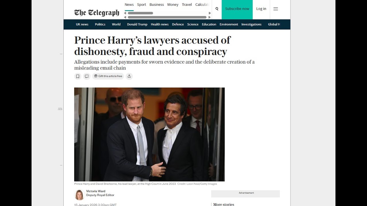 Prince Harry's Team accused of Dishonesty, Fraud and Conspiracy