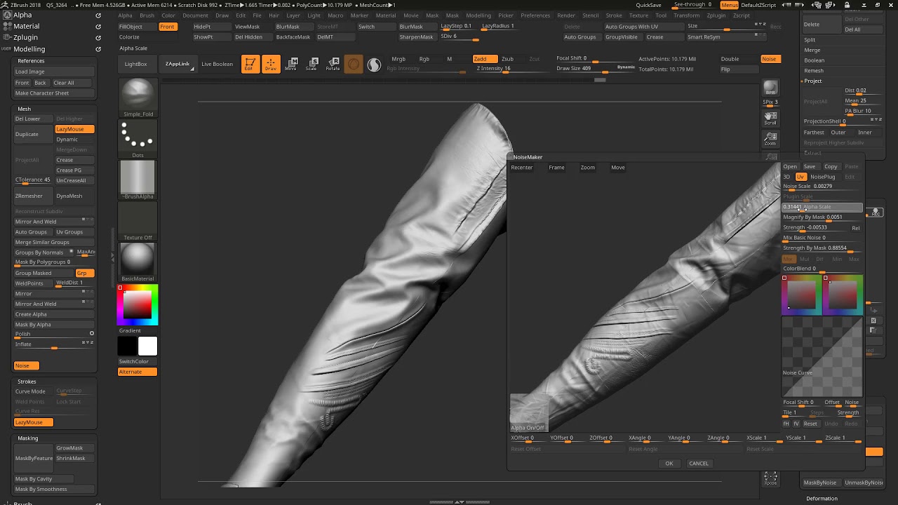 seam lines into zbrush marvelous