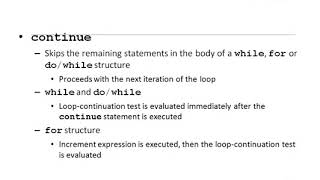 CS-201 UNIT-4.6 break continue statements in 'C'